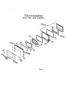 Main Oven Door Assembly parts for Thermador Range RDF30QB (9708 & UP) from AppliancePartsPros.com