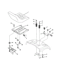 Seat Assembly parts for Rally Front-Engine Lawn Tractor RE11CRD (REQ11CRDB) from AppliancePartsPros.com