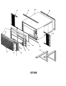Outer Case Assembly parts for Amana Room Air Conditioner RE14010C2DR REV F from AppliancePartsPros.com