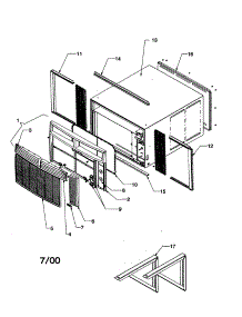 Outercase / Curtains / Front Assy parts for Amana Room Air Conditioner RE18010C2D REV A from AppliancePartsPros.com