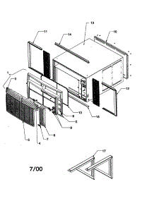 Outercase / Curtains / Front Assembly parts for Amana Room Air Conditioner RE18090C2D REV D from AppliancePartsPros.com