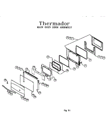 Main Oven Door Assembly parts for Thermador Electric Range RED30VQW (9708 & UP) from AppliancePartsPros.com