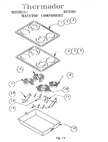 Maintop Component parts for Thermador Electric Range RES30RS (9707 & UP) from AppliancePartsPros.com