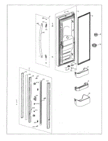 Left Refrigerator Door parts for Samsung Bottom-Mount Refrigerator RF18HFENBSR/US-00 from AppliancePartsPros.com