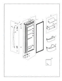 Right Refrigerator Door parts for Samsung Bottom-Mount Refrigerator RF18HFENBSR/US-00 from AppliancePartsPros.com