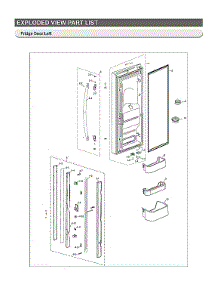 Left Refrigerator Door Parts parts for Samsung Bottom-Mount Refrigerator RF18HFENBSR/US-51 from AppliancePartsPros.com