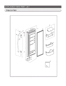 Right Refrigerator Door Parts parts for Samsung Bottom-Mount Refrigerator RF18HFENBSR/US-51 from AppliancePartsPros.com