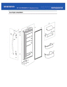 Right Door Compartment parts for Samsung Bottom-Mount Refrigerator RF18HFENBSR/US-53 from AppliancePartsPros.com
