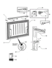 Drawer Door parts for  Bottom-Mount Refrigerator RF201ADUX-22302A from AppliancePartsPros.com