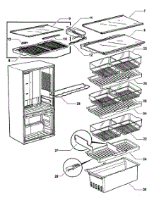 Interrior Assy parts for  Bottom-Mount Refrigerator RF201ADUX-22302A from AppliancePartsPros.com