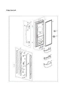 Left Refrigerator Door Parts parts for Samsung Bottom-Mount Refrigerator RF20HFENBWW/US-00 from AppliancePartsPros.com