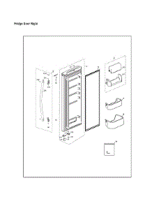 Right Refrigerator Door Parts parts for Samsung Bottom-Mount Refrigerator RF20HFENBWW/US-00 from AppliancePartsPros.com