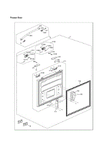 Freezer Door Parts parts for Samsung Bottom-Mount Refrigerator RF20HFENBWW/US-00 from AppliancePartsPros.com