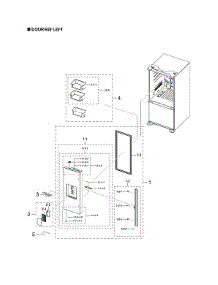 Left Refrigerator Door parts for Samsung Bottom-Mount Refrigerator RF22A4221SR/AA-00 from AppliancePartsPros.com
