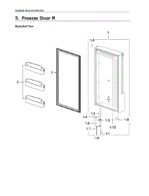 Right Freezer Door Assy parts for Samsung Bottom-Mount Refrigerator RF22K9381SR/AA-02 from AppliancePartsPros.com
