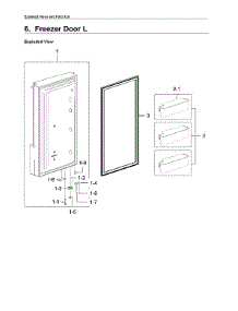 Left Freezer Door Assy parts for Samsung Bottom-Mount Refrigerator RF22K9381SR/AA-02 from AppliancePartsPros.com
