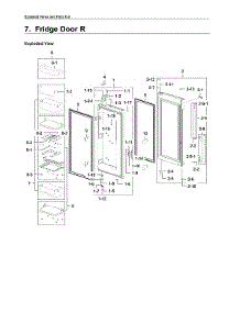 Right Fridge Door Assy parts for Samsung Bottom-Mount Refrigerator RF22K9381SR/AA-02 from AppliancePartsPros.com