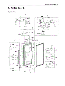 Left Fridge Door Assy parts for Samsung Bottom-Mount Refrigerator RF22K9381SR/AA-02 from AppliancePartsPros.com