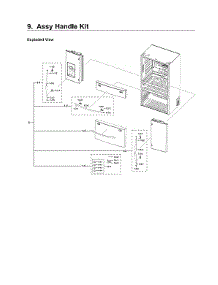 Handle Parts parts for Samsung Bottom-Mount Refrigerator RF22NPEDBSR/AA-03 from AppliancePartsPros.com