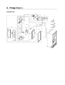 Left Refrigerator Door Parts parts for Samsung Bottom-Mount Refrigerator RF22NPEDBSR/AA-04 from AppliancePartsPros.com