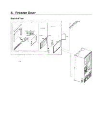Freezer Door Parts parts for Samsung Bottom-Mount Refrigerator RF22NPEDBSR/AA-04 from AppliancePartsPros.com
