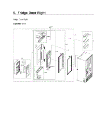 Right Refrigerator Door Parts parts for Samsung Bottom-Mount Refrigerator RF22NPEDBSR/AA-05 from AppliancePartsPros.com