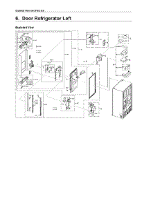 Left Refrigerator Door parts for Samsung Bottom-Mount Refrigerator RF22R7351SG/AA-00 from AppliancePartsPros.com