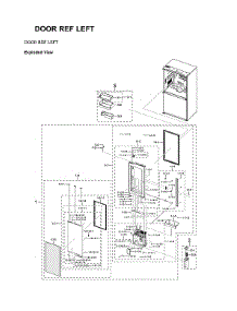 Left Refrigerator Door parts for Samsung Bottom-Mount Refrigerator RF23A967512/AA-00 from AppliancePartsPros.com
