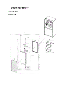 Right Refrigerator Door parts for Samsung Bottom-Mount Refrigerator RF23A967512/AA-00 from AppliancePartsPros.com