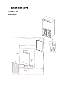 Left Freezer Door parts for Samsung Bottom-Mount Refrigerator RF23A967512/AA-00 from AppliancePartsPros.com