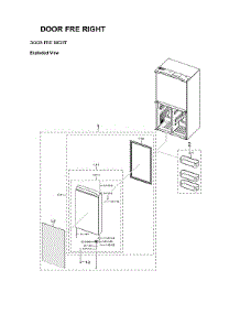 Right Freezer Door parts for Samsung Bottom-Mount Refrigerator RF23A967512/AA-00 from AppliancePartsPros.com