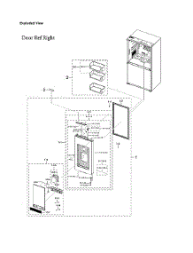 Right Refrigerator Door Parts parts for Samsung Bottom-Mount Refrigerator RF23A9771SG/AA-00 from AppliancePartsPros.com