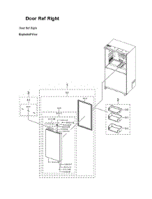 Right Refrigerator Door parts for Samsung Bottom-Mount Refrigerator RF23BB8200AP/AA-00 from AppliancePartsPros.com