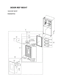 Right Refrigerator Door parts for Samsung Bottom-Mount Refrigerator RF23BB8900AW/AA-00 from AppliancePartsPros.com