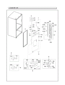 Left Refrigerator Door Parts parts for Samsung Bottom-Mount Refrigerator RF23HCEDBSG/AA-00 from AppliancePartsPros.com