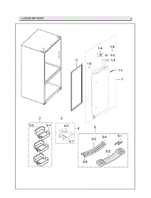 Right Refrigerator Door Parts parts for Samsung Bottom-Mount Refrigerator RF23HCEDBSG/AA-00 from AppliancePartsPros.com