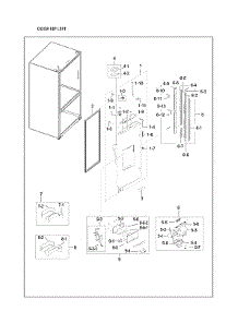 Left Refrigerator Door parts for Samsung Bottom-Mount Refrigerator RF23HCEDBSG/AA-01 from AppliancePartsPros.com