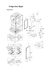Right Refrigerator Door Parts parts for Samsung Bottom-Mount Refrigerator RF23HTEDBSR/AA-12 from AppliancePartsPros.com