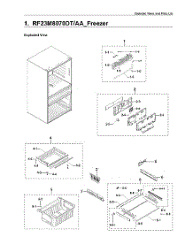 Freezer Parts parts for Samsung Bottom-Mount Refrigerator RF23M8070DT/AA-00 from AppliancePartsPros.com