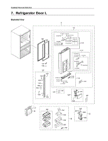 Left Refrigerator Door Parts parts for Samsung Bottom-Mount Refrigerator RF23M8070DT/AA-00 from AppliancePartsPros.com