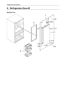 Right Refrigerator Door Parts parts for Samsung Bottom-Mount Refrigerator RF23M8070SR/AA-03 from AppliancePartsPros.com