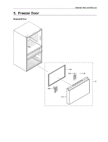 Freezer Door Parts parts for Samsung Bottom-Mount Refrigerator RF23M8070SR/AA-04 from AppliancePartsPros.com
