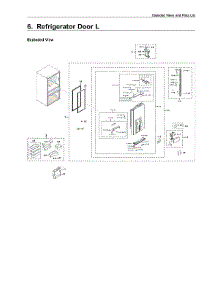 Left Refrigerator Door Parts parts for Samsung Bottom-Mount Refrigerator RF23M8070SR/AA-04 from AppliancePartsPros.com