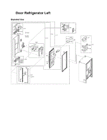Left Refrigerator Door Parts parts for Samsung Bottom-Mount Refrigerator RF23R6201SG/AA-50 from AppliancePartsPros.com