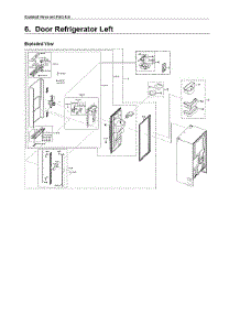 Left Refrigerator Door parts for Samsung Bottom-Mount Refrigerator RF23R6201SR/AA-51 from AppliancePartsPros.com