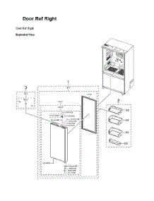 Right Refrigerator Door Parts parts for Samsung Bottom-Mount Refrigerator RF24BB6200AP/AA-00 from AppliancePartsPros.com