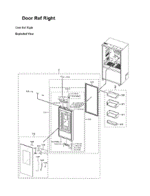 Right Refrigerator Door Parts parts for Samsung Bottom-Mount Refrigerator RF24BB6900AC/AA-00 from AppliancePartsPros.com