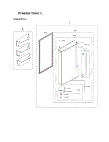 Left Freezer Door Parts parts for Samsung Bottom-Mount Refrigerator RF24J9960S4/AA-06 from AppliancePartsPros.com
