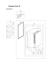 Right Freezer Door Parts parts for Samsung Bottom-Mount Refrigerator RF24J9960S4/AA-06 from AppliancePartsPros.com