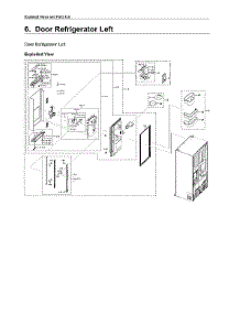 Left Refrigerator Door Parts parts for Samsung Bottom-Mount Refrigerator RF24R7201SR/AA-01 from AppliancePartsPros.com